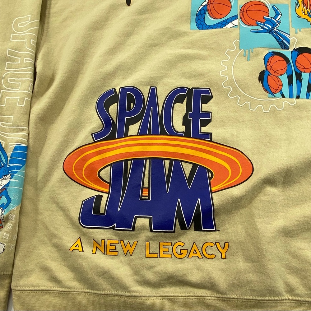 Space Jam A New Legacy Tune Squad Bugs Bunny Hoodie Tan Size Large - Picture 10 of 15